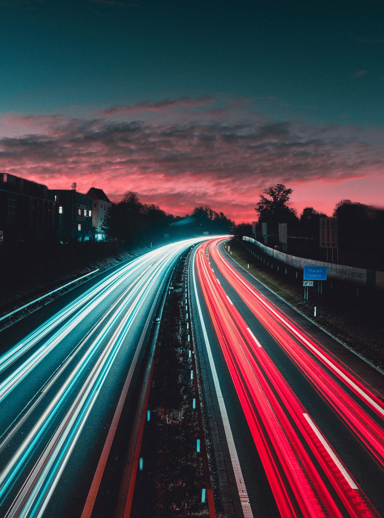 A picture of a highway during the night illustrating the speed of payment routing